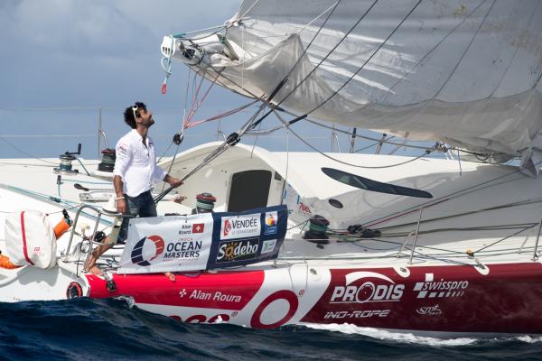 Der Schweizer Alan Roura auf seiner IMOCA La Fabrique