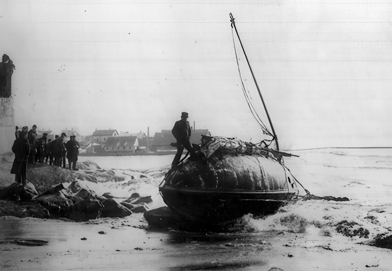 Eine turbulente Ankunft der N&auml;he von Gloucester, Massachusetts