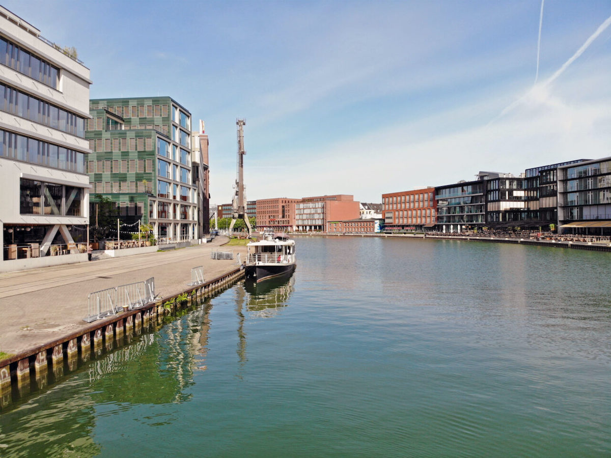 Das sogenannte &bdquo;Kreativkai&ldquo; von M&uuml;nster erreicht nicht ganz den Charme des Canal Grande