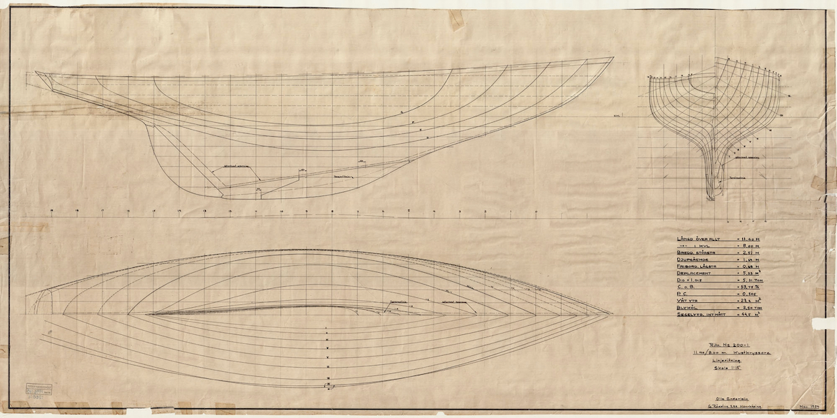 Linien des Olle Enderlein Langkielers &bdquo;Delight&ldquo; von 1955