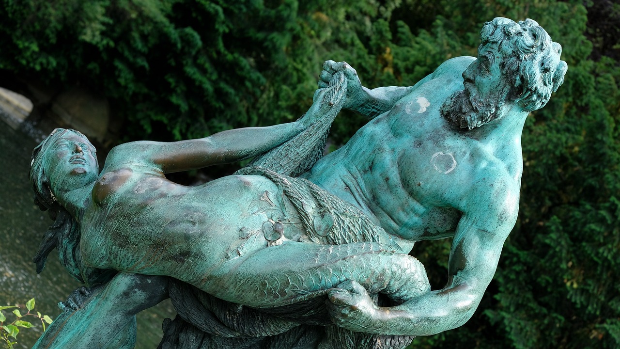 Poseidon und eine Meerjungfrau