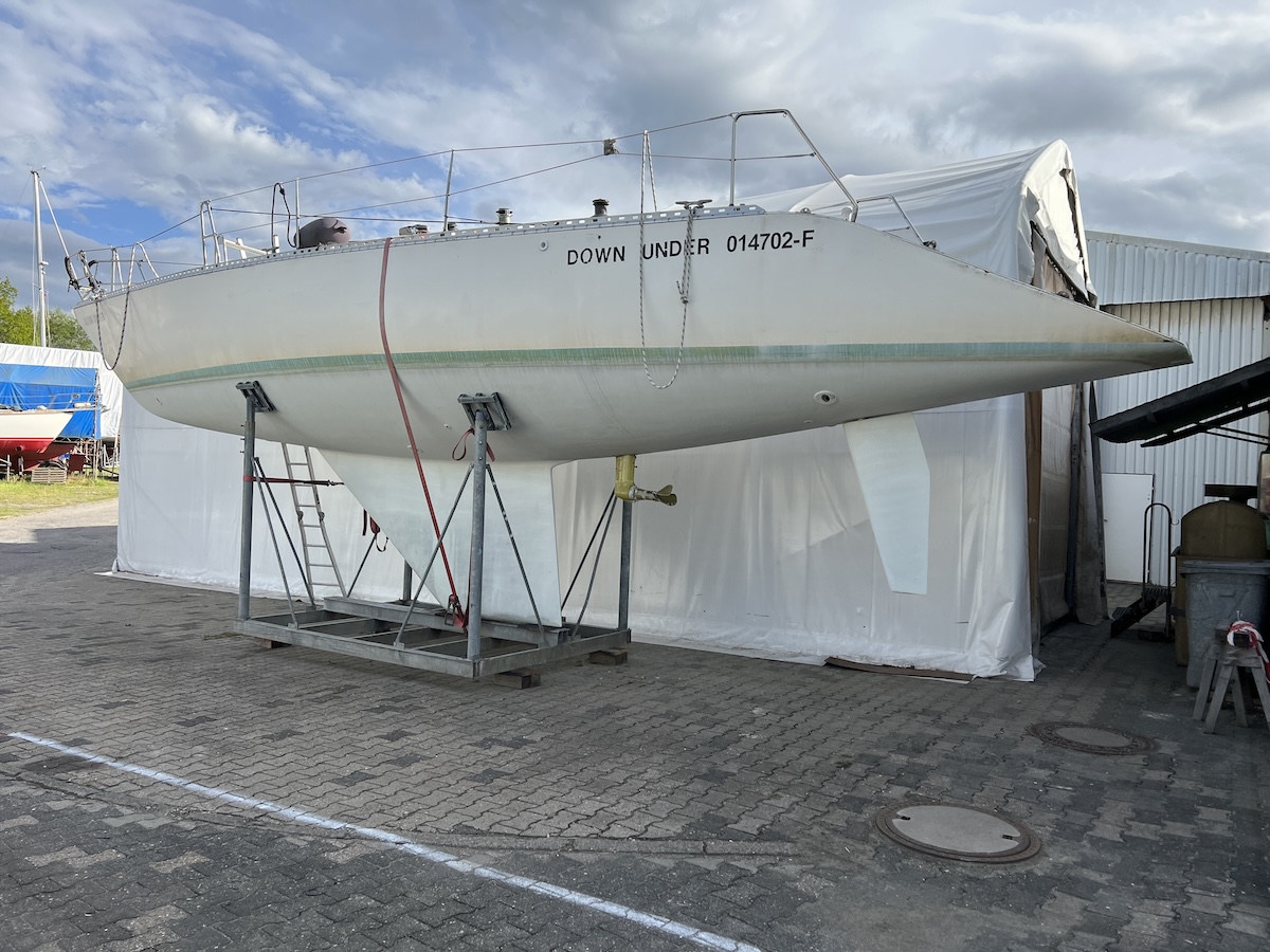 S&ouml;dergrens &bdquo;Cayenne International&ldquo;, auch als &bdquo;Cayenne 41&ldquo; bezeichnet, von 1981: schlank, mit gestreckter Wasserlinie und rasant geneigtem Heck