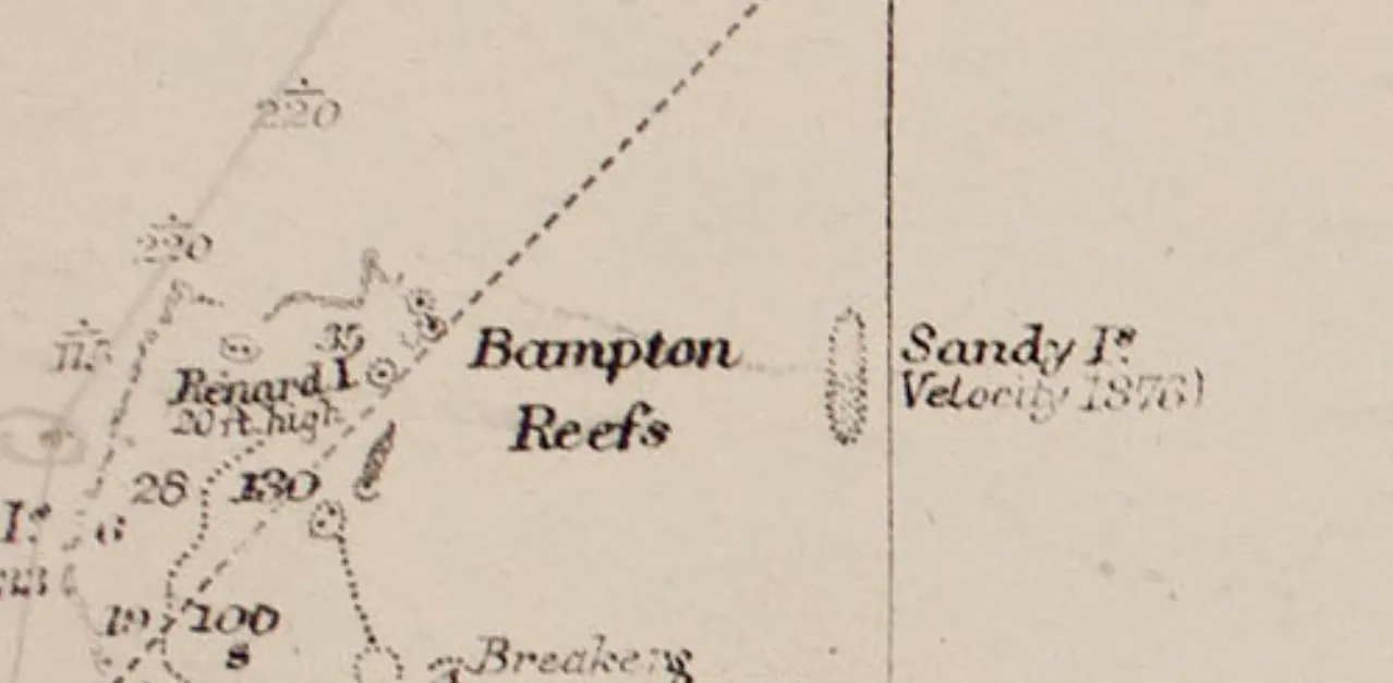 Sandy Island auf einer Karte von 1908